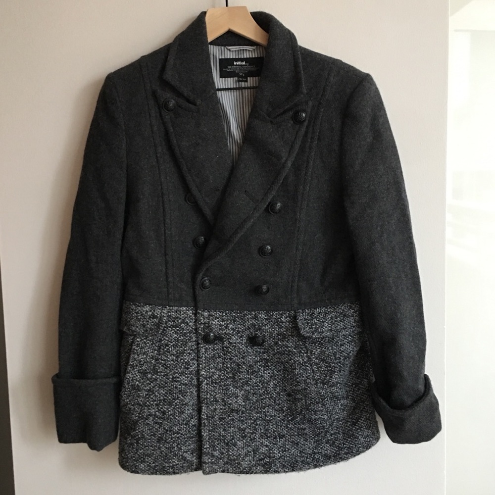 Initial Wool Alpaca Blend Peacoat